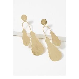 Anthropologie hammered asymmetrical scale drop earrings